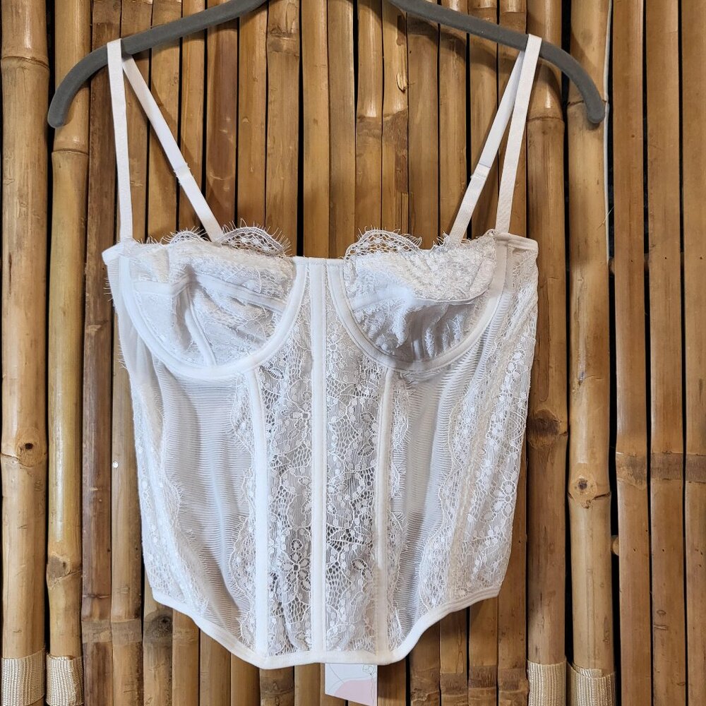 Dealmore Corset Top w/Spaghetti Straps Size Large White NEW